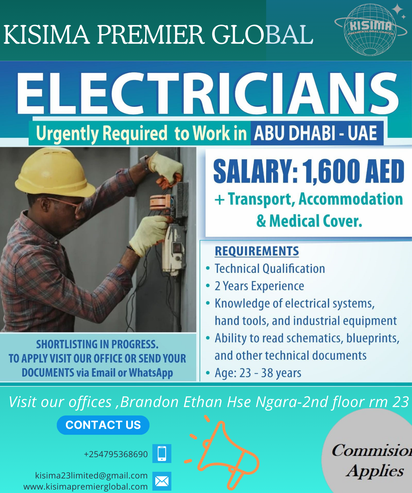 Electricians needed